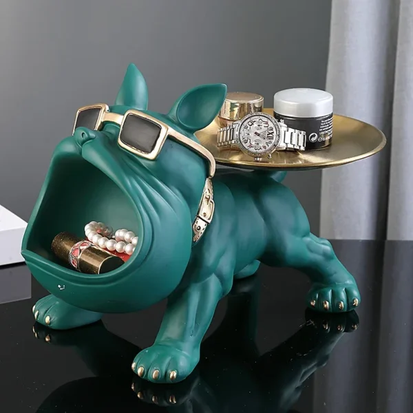 kf-Sab01b53c263f457fbe5dfcf88c5739ce7 Resin Dog Statue Bulldog Statue Storage Tray Animal Decoration Resin Craft Art Sculpture Statue Dog Sculpture Home Decoration - Image 1