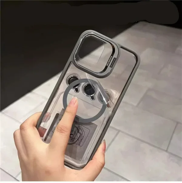 Luxury Magnetic Shockproof Phone Case For iPhone 11 12 13 14 15 16 Pro Max Plus Magsafe Glass Lens Stand Protection Back Cover - Image 6