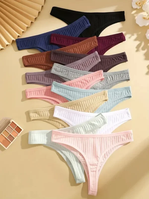 13Pcs/Set Women Cotton G-Strings Panties Female Low Rise Thongs Ladies Sexy Bikini Girl Soft M-XL Intimates Lingerie - Image 3