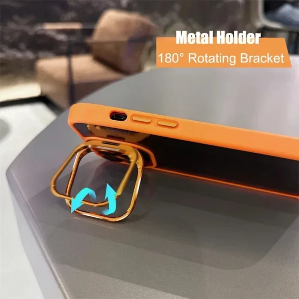 Lens Metal Ring Protector Stand Phone Case For IPhone 17 16 15 14 13 12 Pro Max Camera Glass Lens Protection Transparent Cover - Image 6