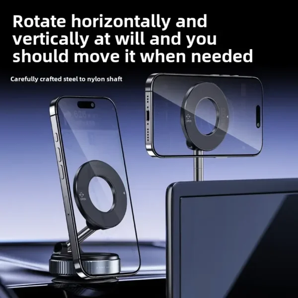 Foldable magnetic car phone holder, vacuum suction cup rotating 360 °, suitable for multi angle adjustment of vehicles and walls - Image 6