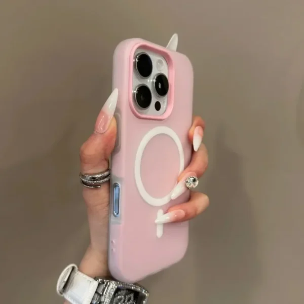 Luxury Candy Color 2 IN 1 Magsafe Case for iPhone 16 15 14 13 12 17 Pro Max Plus Magnetic Wireless Charge Clear Matte Soft Cover - Image 3