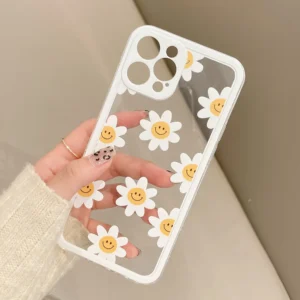 Daisy Flowers Phone Case For iPhone 11 Case iPhone 13 16 14 12 15 Pro Max Mini 7 8 Plus XS XR SE Colorful Love Heart Cover Coque