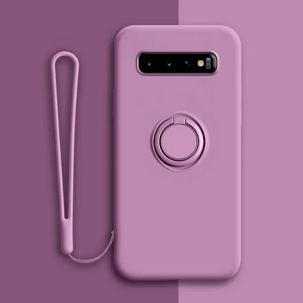 Soft Silicone Case For Samsung Galaxy S10 Plus S21 S20 FE Ultra S Note 20 9 10 S9 S8 S10E E Note20 Note9 Cover Ring Holder Stand - Image 2