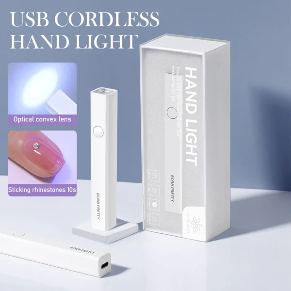 BORN PRETTY Handheld UV Light for Gel Nails Mini Nail Light Portable LED Nail Lamp Cordless Rechargeable USB Nail Dryer 1Pc - Image 3