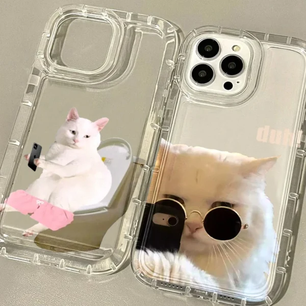 Sunglasses Cat Dog Phone Case for iPhone 11 Case iPhone 16 15 14 13 12 17 Pro Max XR X 8 7 Plus SE Transparent Shockproof Cover - Image 2