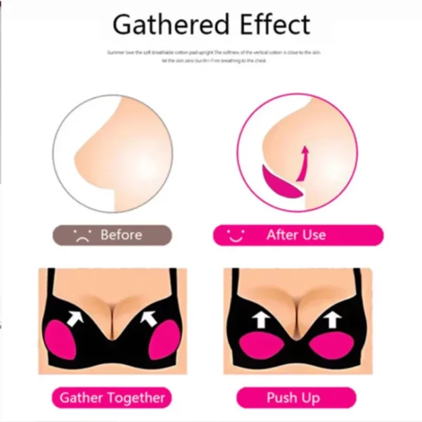 1Pair Silicone Bra Inserts Breast Pads Sticky Push-up Women Bra Cup Thicker Nipple Cover Patch Bikini Inserts for Swimsuit - Image 3