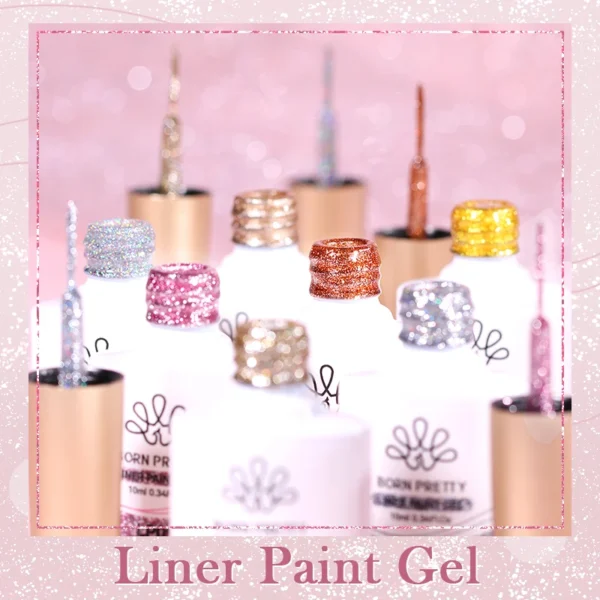BORN PRETTY 10ml Glitter Silver Liner Paint Gel Nail Polish Line Stripe Gel Vernis Semi Permanent for Drawing Line French Nails - Image 5