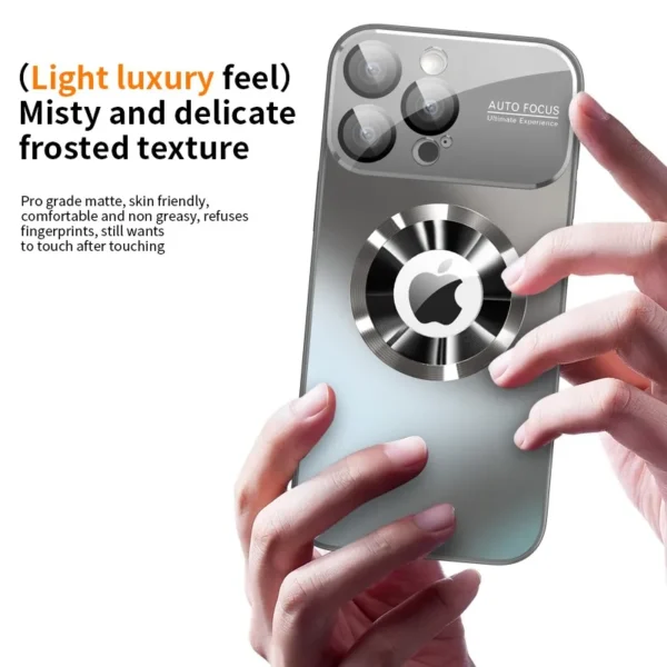New Titanium Metallic Luxury Matte Case For iPhone 17 16 15 14 13 12 Pro Max Plus For Magsafe Glass Lens Camera Protection Cover - Image 6
