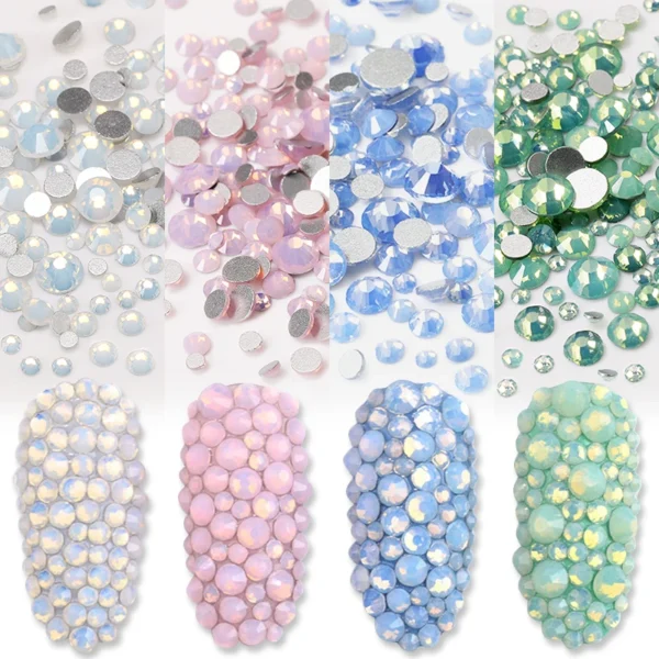 BORN PRETTY Opal Nail Rhinestones Crystal Gems Nail Beads Mixed Color Pink 3D Nail Decoration In Wheel DIY Nail Art Decorations - Image 4