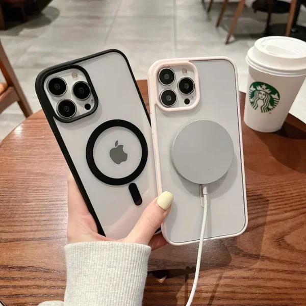 For Magsafe Magnetic Wireless Charging Case For iPhone 17 16 15 14 13 12 11 Pro Max Plus 12 13 Mini 16e Hard Acrylic Clear Cover - Image 3