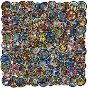 108pcs Kawaii Pikachu Pokemon Stickers Cute Eevee Cartoon Anime Decals Laptop Scrapbook Phone Classic Sticker Kids Toy