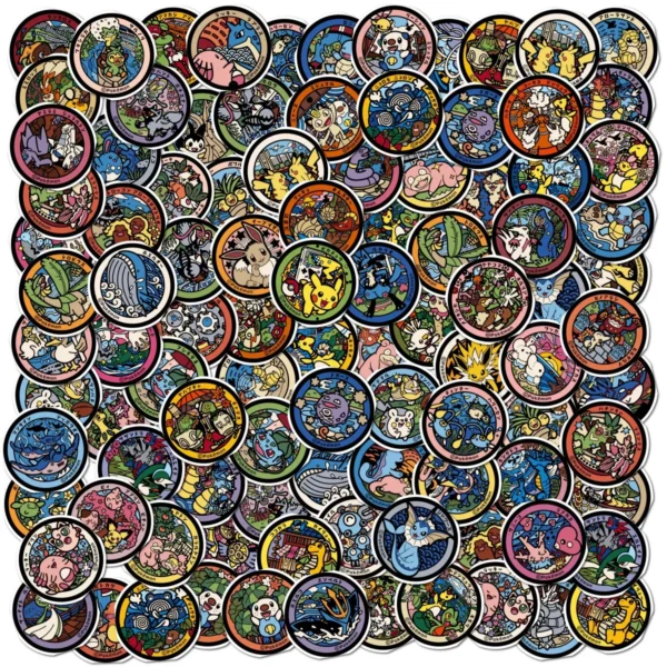 108pcs Kawaii Pikachu Pokemon Stickers Cute Eevee Cartoon Anime Decals Laptop Scrapbook Phone Classic Sticker Kids Toy - Image 7