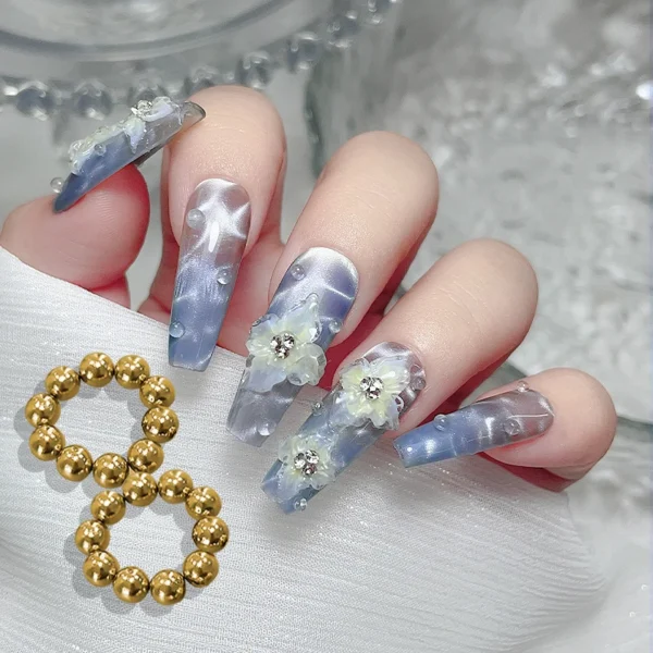 10/20pcs Gold Sliver Round Nail Art Magnetic Bead Set Multi-Functional Colorful Magnet Stick For Water Wave Ripple Cat Eye Desig - Image 2