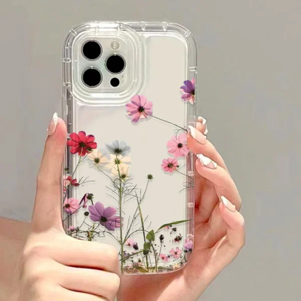 Flower Phone Case For iPhone 17 16 Pro Max Case iPhone 15 13 11 14 12 Pro Max 16E 8 7 Plus XR XS SE Transparent Shockproof Cover - Image 5