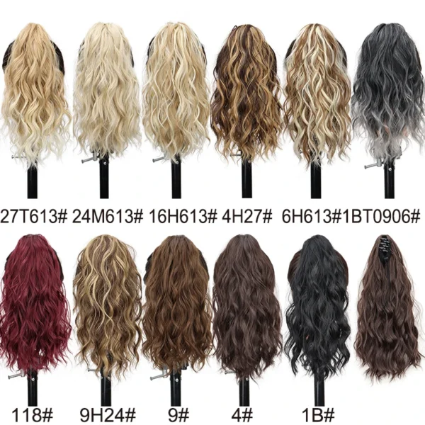 14Inch Synthetic Chic Water Wave Claw Clip Ponytail Hair Extension for Women Short Curly Claw Clip in Hairpiece - Image 3