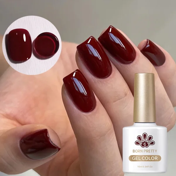 BORN PRETTY 10ml Ancora Red Color Gel Nail Polish Super Bright Varnis Semi Permanent Fall Winter Trendy Nails for Home DIY Nails - Image 3
