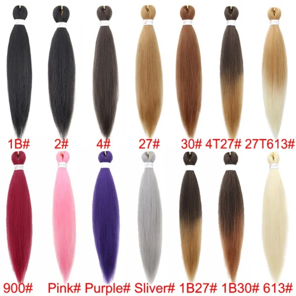 20Inch Synthetic Pre Stretched Braiding Ombre Hair Extension for Black Women Yaki Straight EZ Braid Hair Piece - Image 3