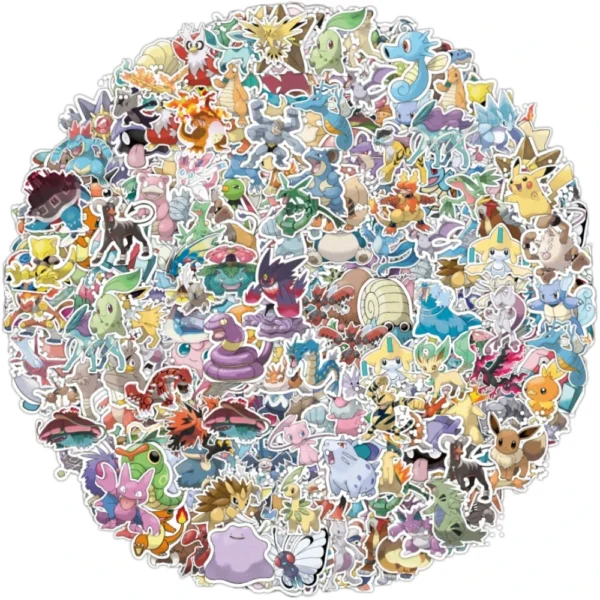 100/200Pcs Cute Pikachu Pokemon Stickers Kawaii Laptop Phone Stickers Kid Gift Suitcase Skateboard Guitar Cartoon Toys - Image 3