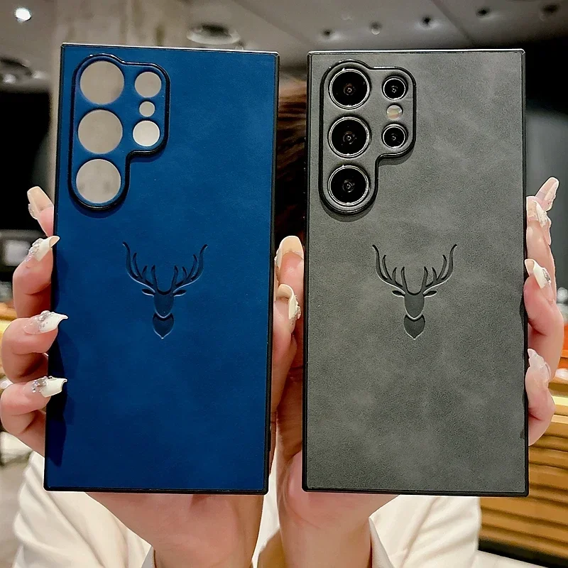 kf-Sb9c06d39d21d409f8b317b7c93363d150 Luxury Deer Cortex Phone Case For Samsung Note 20 S21 S22 S23 S24 Ultra Plus FE Shockproof Bumper Cases Cover - Image 1