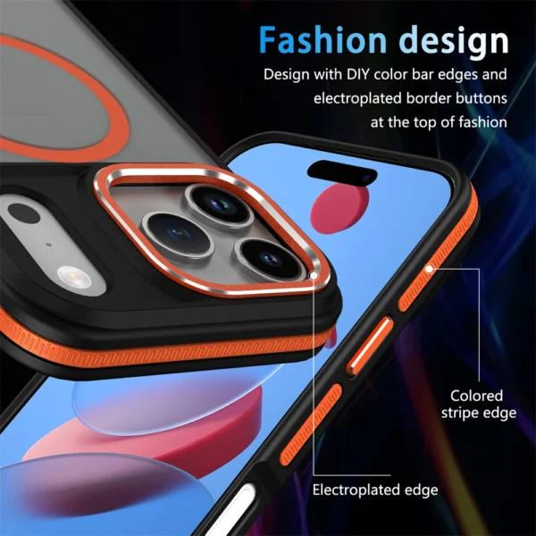 Luxury Magnetic Colorful Border Case for iPhone 17 Air 16 Pro Max 15 14 Plus 13 12 11 Magsafe Wireless Charging Shockproof Cover - Image 5