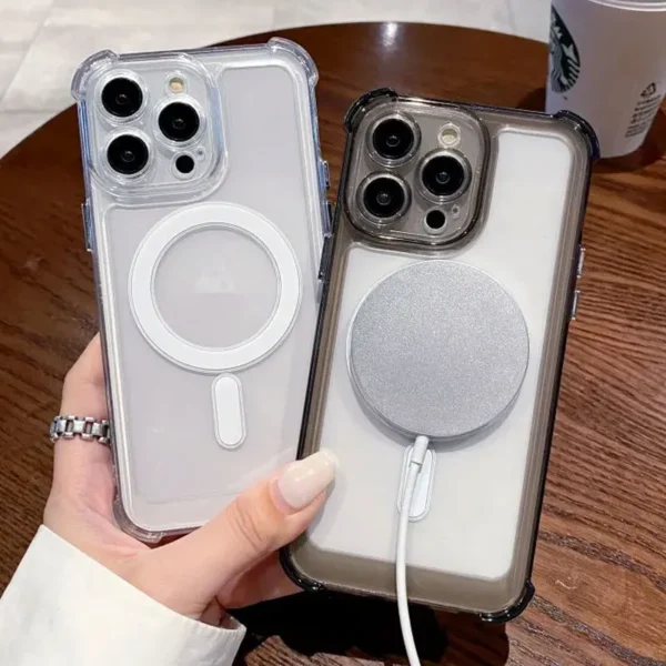 Luxury Wireless Charge Magsafe Transparent Case For iPhone 15 16 14 13 17 12 Pro Max Plus Magnetic Shockproof Soft Bumper Cover - Image 3