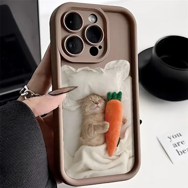 Candy Color Cute Cat Phone Case For iPhone 13 Case iPhone 11 15 14 12 17 16 Pro Max XR XS 7 8 SE Funny Matte Shockproof Cover - Image 3