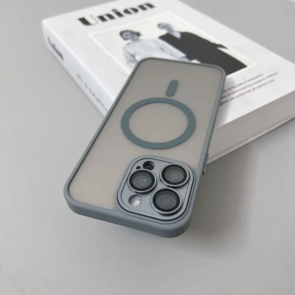 Magnetic Luxury Matte Translucent Armor Shockproof Case For iPhone 16 15 14 13 12 11 Pro Max For Magsafe Wireless Charge Cover - Image 3