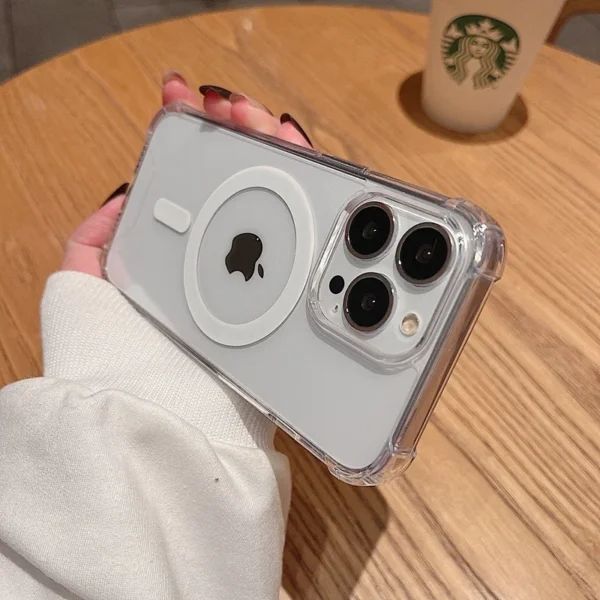 Luxury Shockproof Magsafe Wireless Charge Transparen Case For iPhone 11 12 13 14 15 16 17 Pro Max Plus Air Magnetic Bumper Cover - Image 4