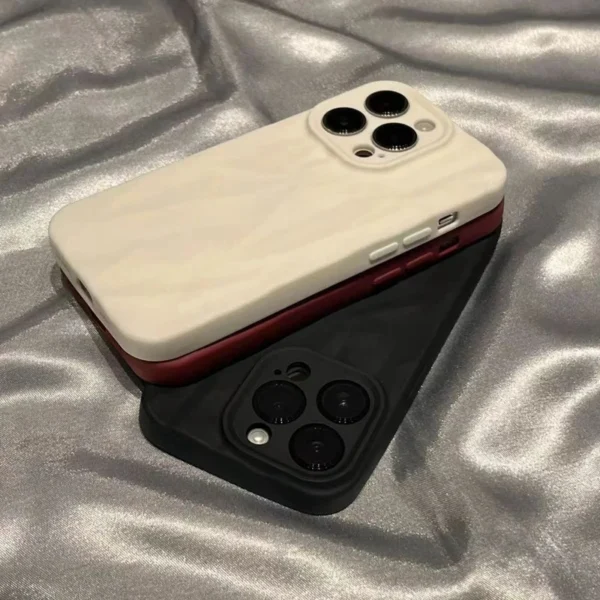 Soft Silicone Fold Pattern Matte Phone Case For iPhone 11 12 13 14 15 16 Pro Max Plus X Xs XR Max Bumper Back Cases Cover - Image 2