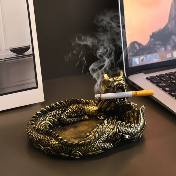 Creative Panlong Ashtray Series Decoration Living Room Office Desktop Decoration Retro Home Multi-Functional Gift for Boyfriend - Image 1