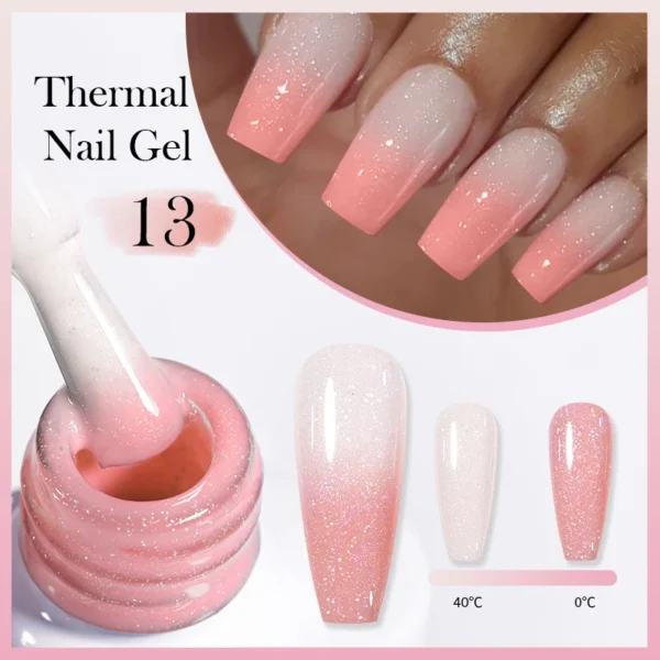 BORN PRETTY Eggshell Thermal Gel Nail Polish 10ml Snowflake Temperature Color Changing Vernis Semis Permanent Need Matte Top - Image 3