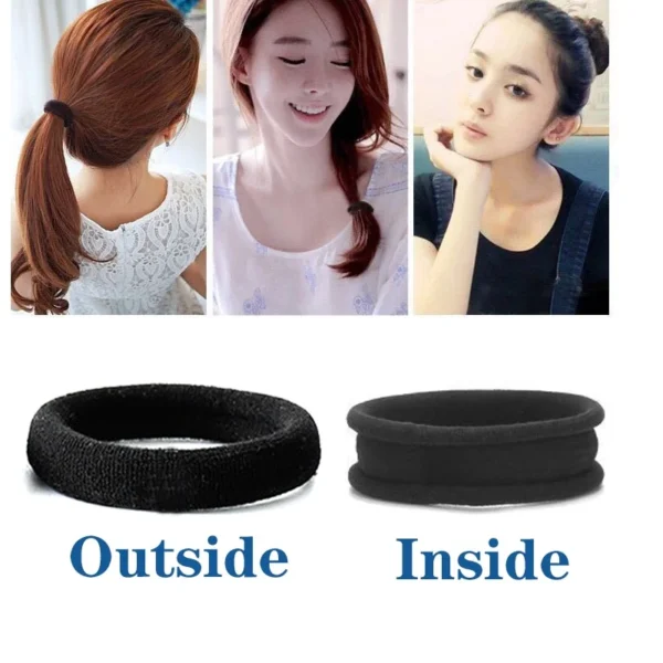 50pcs Black Hair Ties for Women Girls Seamless Thick Black Hair Band Elastic Hair Ties No Damage Ponytail Holder Hair Accessorie - Image 6