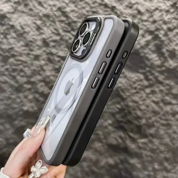 Luxury Magnetic Shockproof Phone Case For iPhone 16 Pro Max 16E 15 14 13 12 11 Plus Pro Funda Stand Glass Lens Protection Cover - Image 4