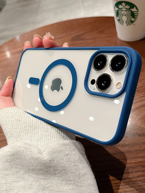 Colorful Transparent For Magsafe Magnetic Wireless Charging Case for iPhone 15 14 13 12 11 Pro Max Mini XS XR Hard Acrylic Cover - Image 2
