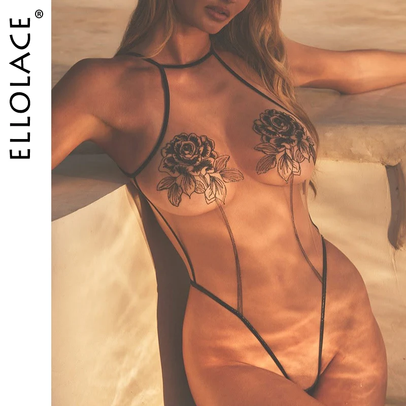 kf-Sc08f3ccac0414948b17894f3f4fc7d6fd Ellolace Elegant Sexy Lingerie Fascinating Rose Sheer Backless Bodysuit Tempted Honey Body Erotic Allure Dildo Women's Clubwear - Image 1