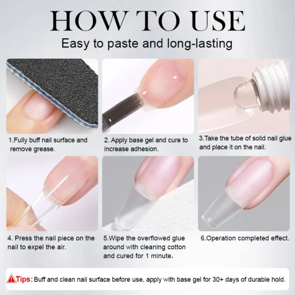 BORN PRETTY Solid Nail Glue Gel for False Nail Tips Extension3D Shaping Sculpting Carving Flower Glue for Press On Nails - Image 6