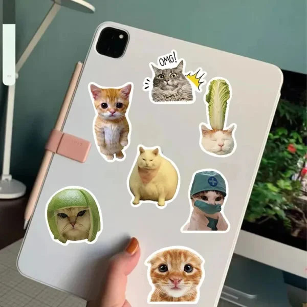50/100/200Pcs Kawaii Cat Animals Stickers Notebook Stationery Scrapbook Decoration Decals Waterproof Graffiti Funny Sticker - Image 2