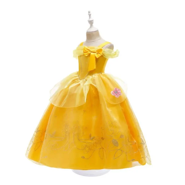 Girl Belle Dress Up Sleeveless Floral Children Party Princess Costume Kids Beauty and The Beast Halloween Carnival Outfit Clothe - Image 2
