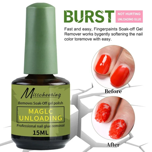 15ml Nail Polish Remover For Nails in 3-5 Minutes Easily Quickly Removes Semi Permanent Soak Off UV Gel Polish Burst Gel&nailoil - Image 3