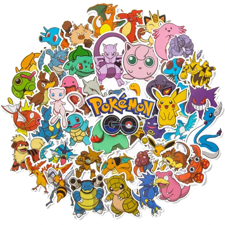 50PCS Anime Pokemon Cute Stickers Graffiti Decoration DIY Skateboard Phone Fridge Bike Cartoon Decals Sticker for Kid Toy Gift - Image 7