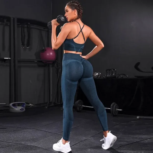 kf-Sc2e4a458d176409db878f18e9b4c7126D 2 Pieces Women's Tracksuit Seamless Yoga Set Workout Sportswear Gym Clothing High Waist Leggings Fitness Sports Suits - Image 1