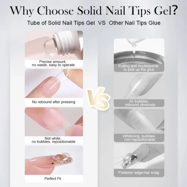 BORN PRETTY Solid Nail Glue Gel for False Nail Tips Extension3D Shaping Sculpting Carving Flower Glue for Press On Nails - Image 5