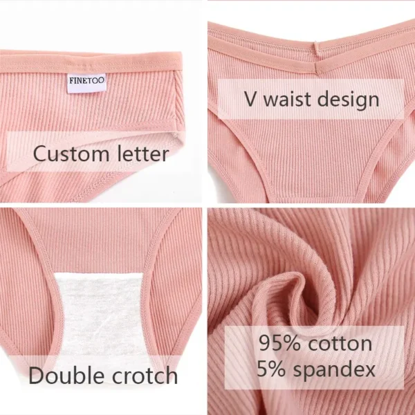 5PCS Women Cotton M-4XL Panties Briefs Female Sexy V Wasit Underwear Ladies Underpants Pantys Girls Plus Size Intimates Lingerie - Image 4
