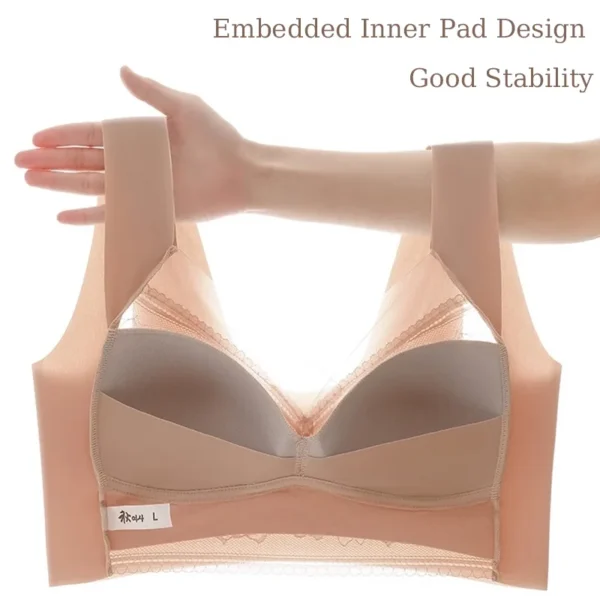 Womens Lace Bra Perspective Bralette Push Up Ice Silk Deep V Bra Sexy Lingerie Tops Plus Size Cup Mom's underwear L-5XL - Image 5