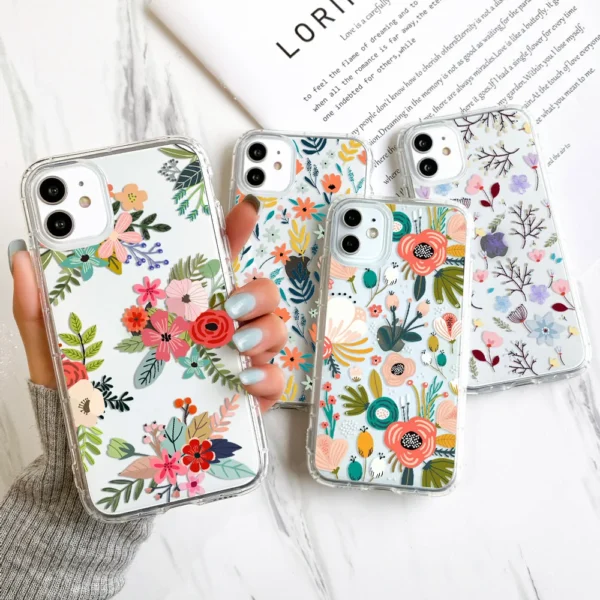 Flower Phone Case For iPhone 13 Case iPhone 16 11 12 17 14 15 Pro Max 12 13 Mini 7 8 Plus XR XS X SE Shockproof Clear Soft Cover - Image 2