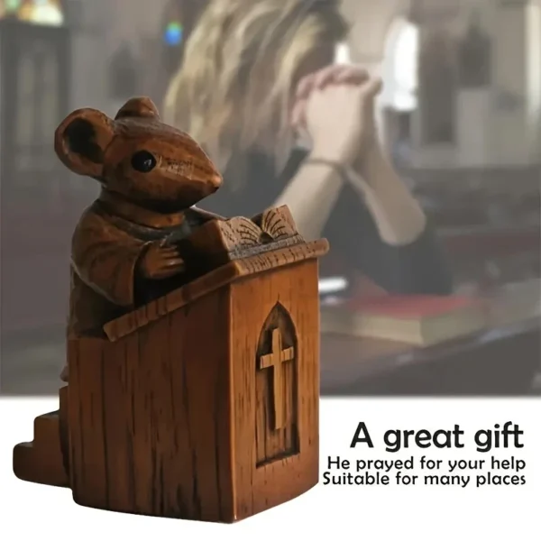 Cute Church Mouse Statue Series Small Statues Art Craftsmanship Resin Church Mouse Statue Priest Craftsmanship Decoration - Image 7