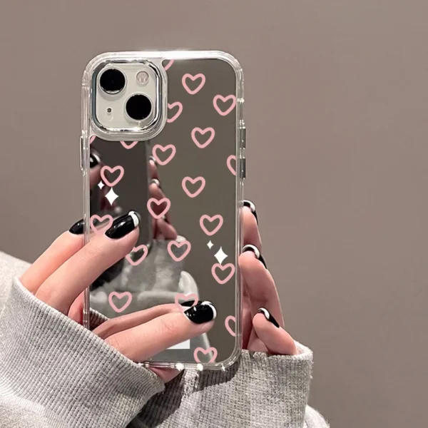 Cute Cherry Bow Mirror Phone Case For iPhone 13 Case iPhone 16 15 11 17 12 14 Pro Max Plus XR X XS Shockproof Bumper Soft Cover - Image 2