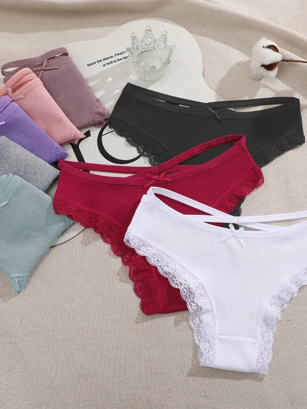 4PCS Women's Cotton Briefs Sexy Female Underpants Elasticity Comfortable Underwear Panties Lingerie S-XL Solid Color Intimate - Image 5