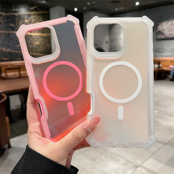 Luxury Magsafe Laser Dazzling Armor Phone Case For iPhone 16 Pro Max 15 Plus 14 13 Wireless Charging Dual Layer Protection Cover - Image 5